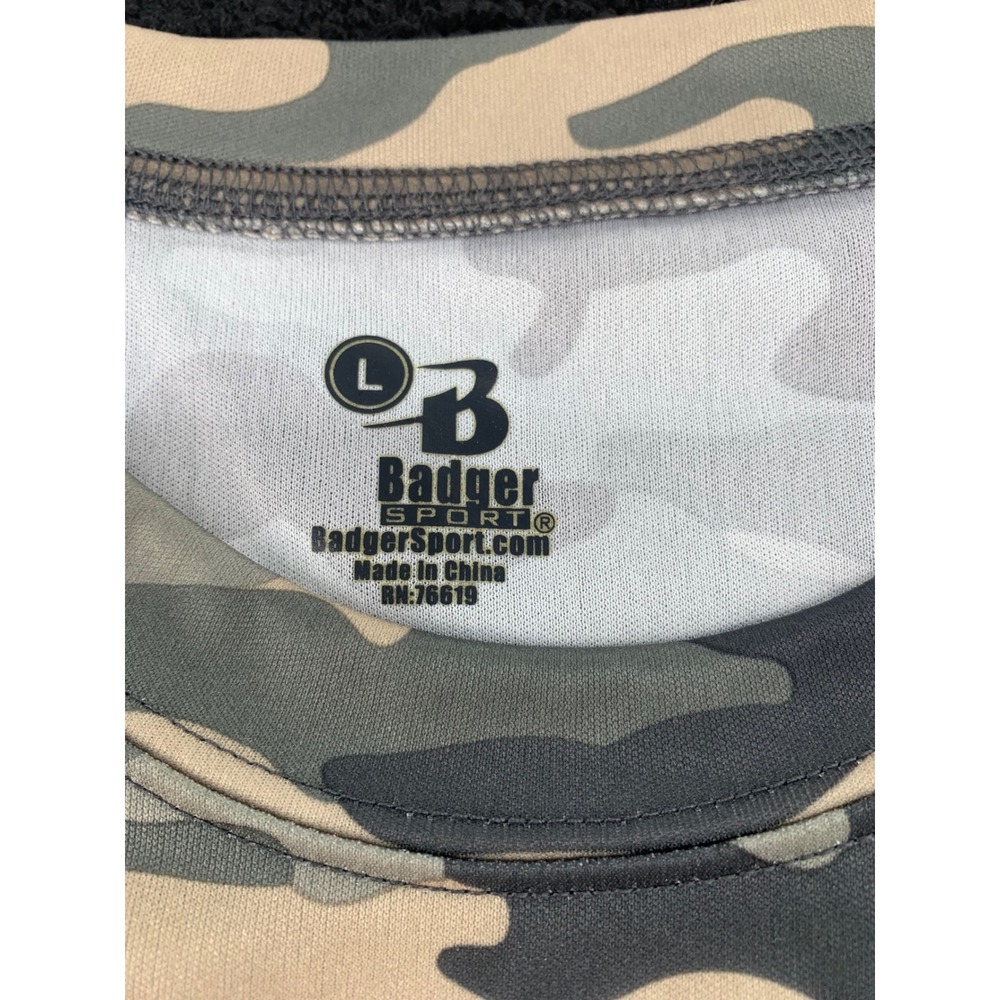 Badger Sport Central Baseball‎ Camo TShirt Youth Large Boys Dry Fit Athletic - Picture 4 of 7